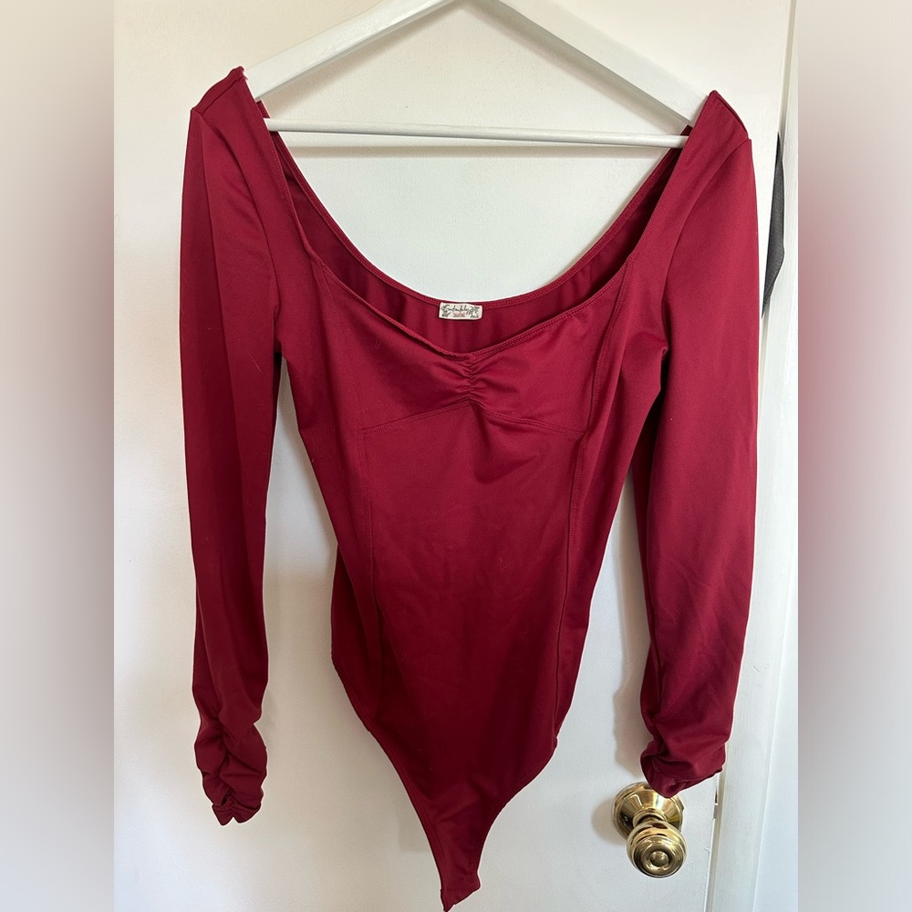 Free People red bodysuit